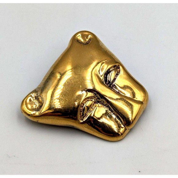 Metropolitan Museum Art Sterling 925 Vermeil MMA Lioness Cat Mask Pin Brooch - Picture 3 of 11